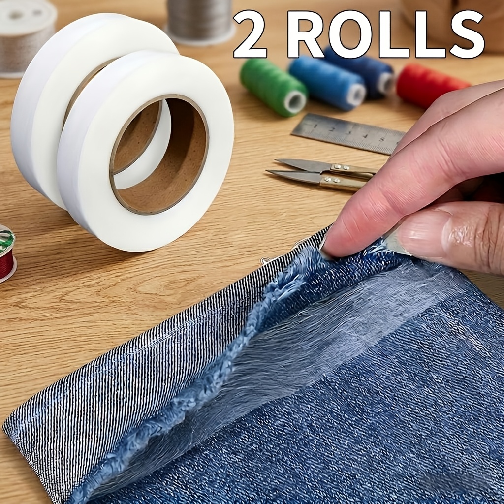 Sewing Hemming - เทปกาวสองหน้าแบบไม่ทอสำหรับรีดติด ใช้สำหรับซ่อมขอบกางเกง หมวก เสื้อผ้า งานฝีมือ DIY