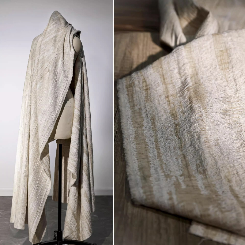 Sewing Recycling - ผ้าลินินสร้างสรรค์ผ้า Jacquard รีไซเคิลผ้าฝ้าย 3D นูน Distressed