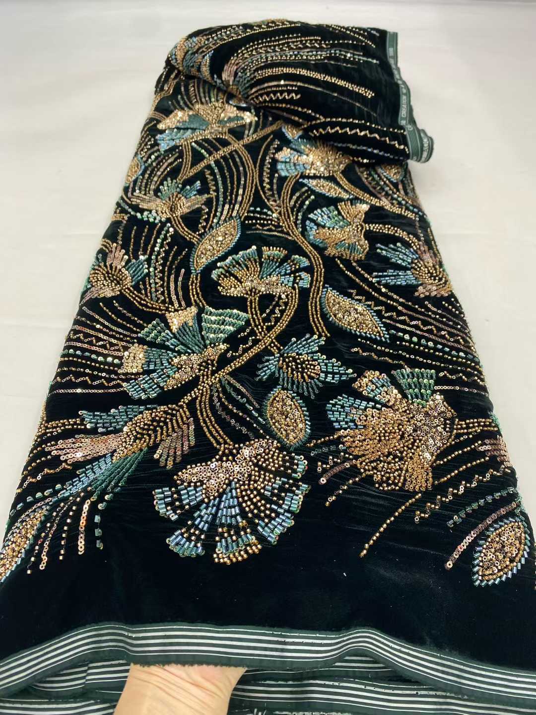 ผ้าลูกไม้กำมะหยี่แอฟริกันแบบให - Sewing Velvet Fabric บทวิจารณ์และราคา